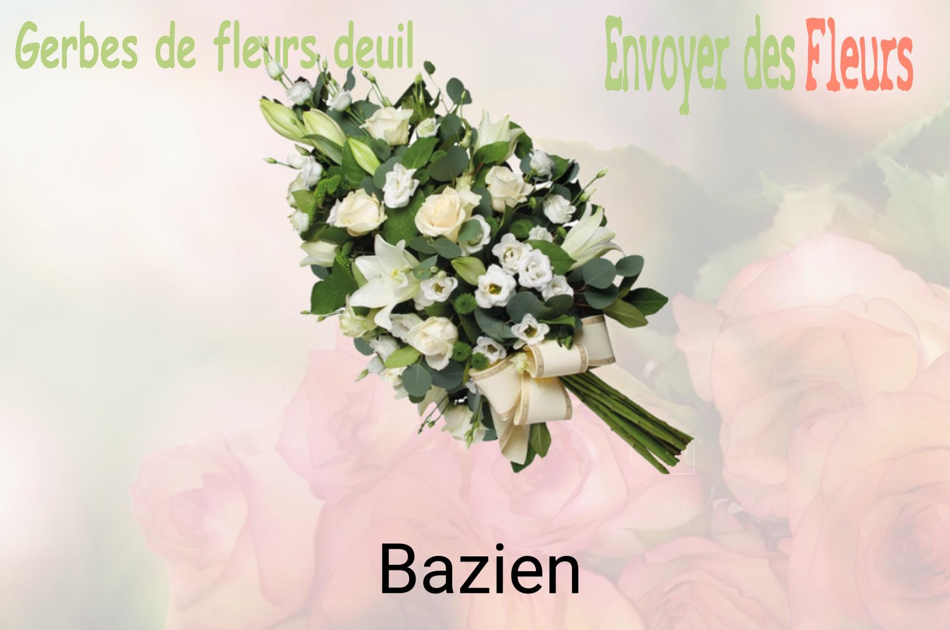 Gerbe de fleurs de deuil livrée à Bazien